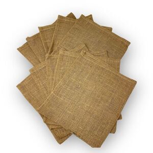 Natural Jute Burlap Fabric Bags Lot of 10 Craft Plant Decor 9x10” Rectangle